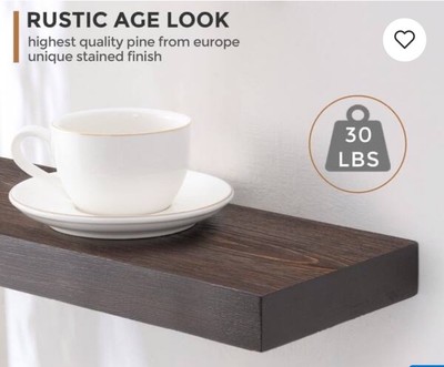 Rustic Age Look Storage Shelf, Unique Stained Finish, 30 lbs Capacity
