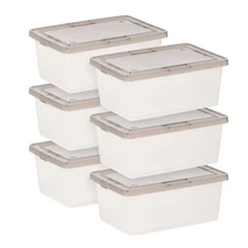 IRIS 14.5 Qt.Plastic Storage Bins with Lids,Stackable Storage Containers,Totes,6