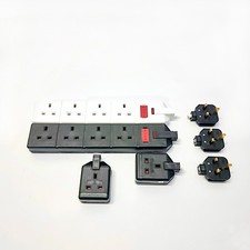 Masterplug Permaplug ELS134B | Black | 4 Gang 13A | 2 Gang | Trailing Socket