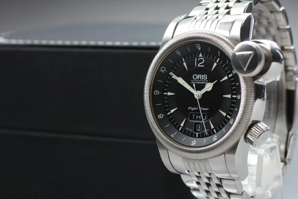 ORIS Flight Timer 7568 Black Dial Day Date Automatic Men's Watch ( 17cm Wrist ) - Image 2 of 4