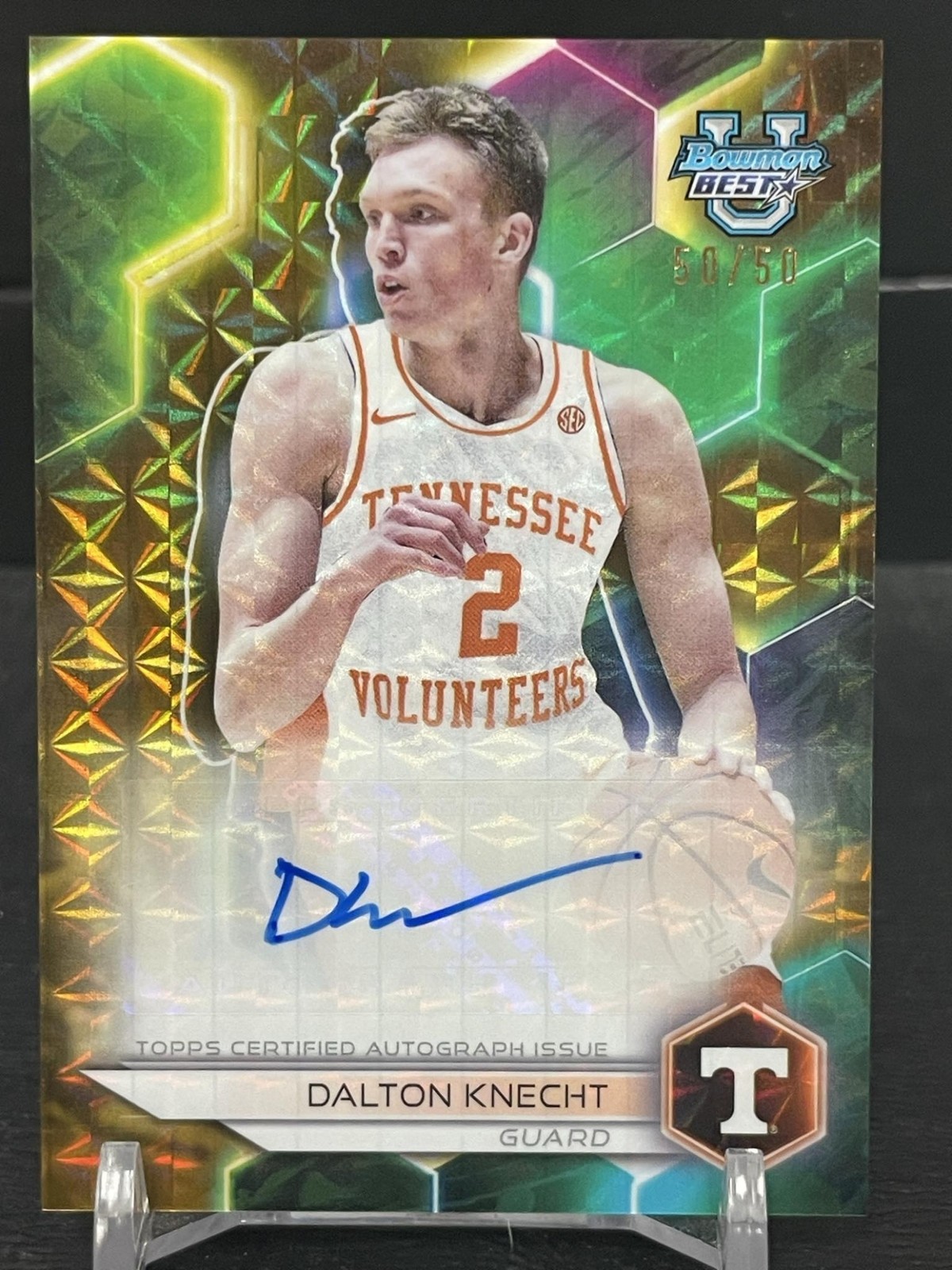 2023 BOWMAN BEST U DALTON KNECHT AUTO GEOMETRIC GOLD REFRACTOR 50/50 VOLUNTEERS