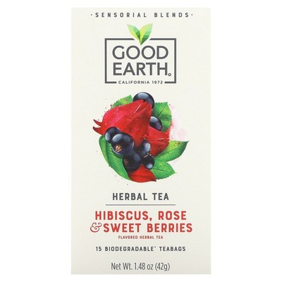 Sensorial Blends, Herbal Tea, Hibiscus, Rose & Sweet Berries, 15 Biodegradable