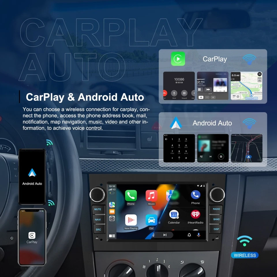 7" Android 15 Autoradio GPS Navi Carplay BT Für Opel Corsa C Combo Tigra Twintop - Bild 4 von 4