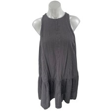 Urban Outfitters Maisy Black Sleeveless Ruffle Racerback Mini Tank Shift Dress M