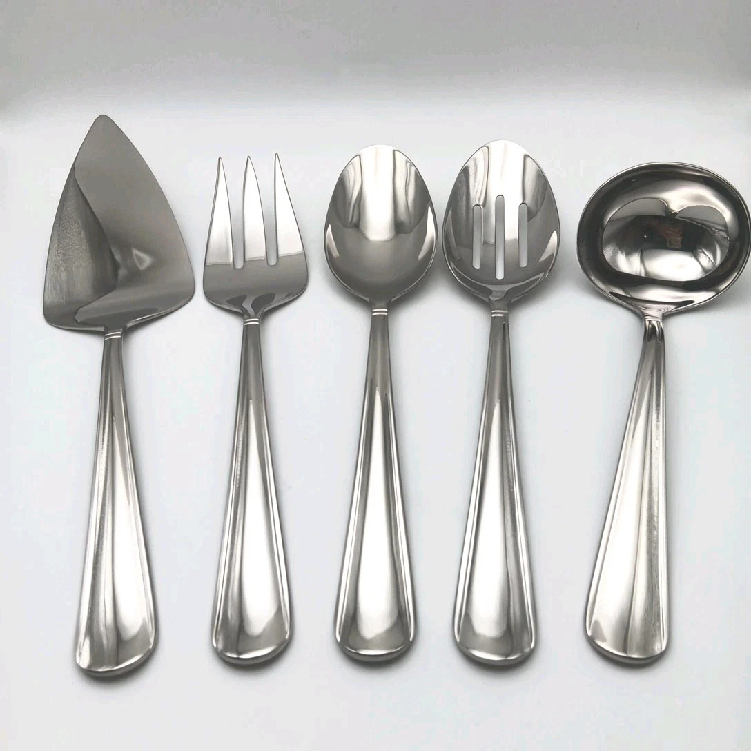 Lenox Balden 5 Piece Server Hostess Set 18/10 Stainless Glossy Vietnam Flatware