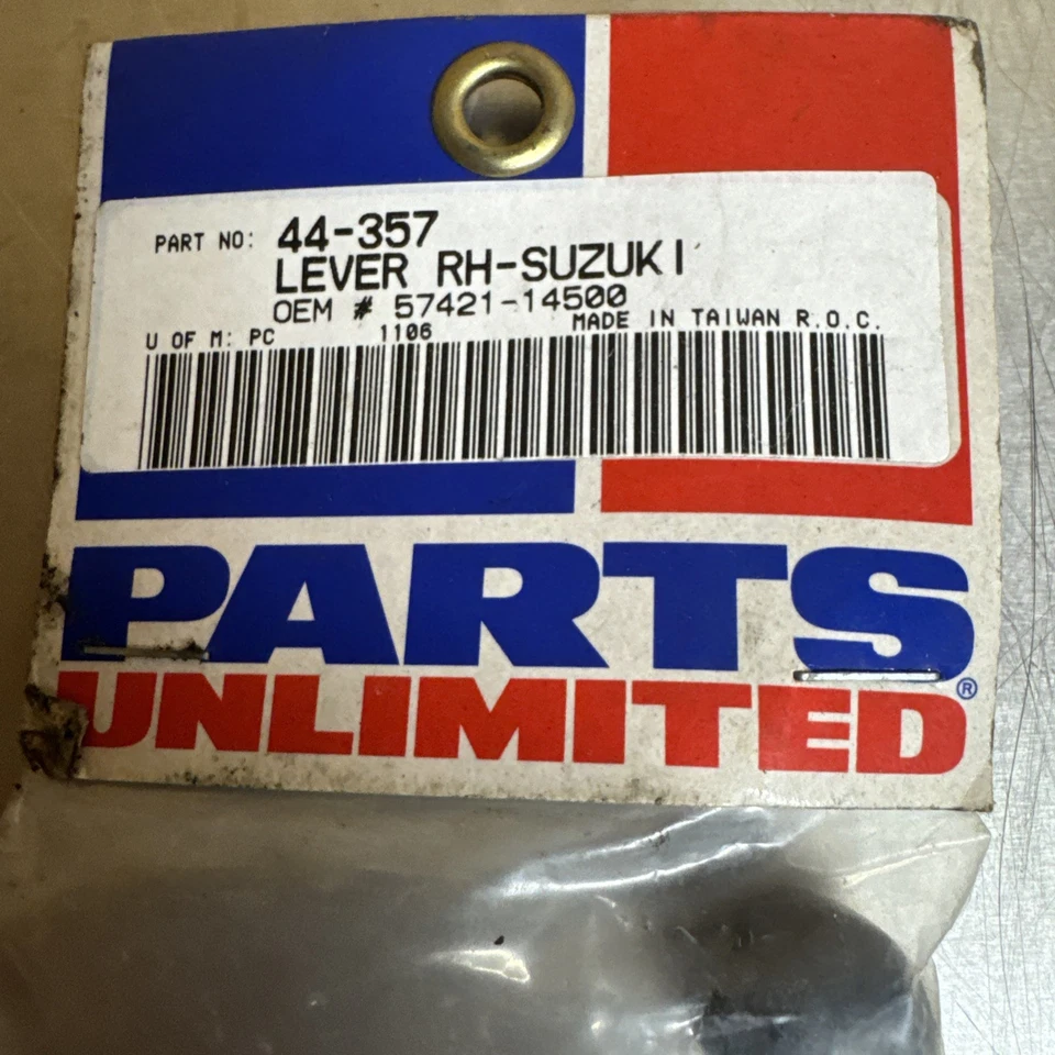 LEVIER DE FREIN NOIR PARTS UNLIMITED 44-357 SUZUKI RM 80 125 250 NEUF - Photo 2/3