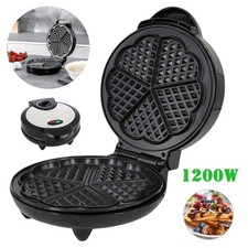1200W 5 Belgian Iron Heart Shape Waffle Maker Kitchen Non Stick Baking Machine
