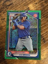2024 Bowman - Chrome Prospects Josh Rivera #BCP-115 Green Shimmer Refractor /99