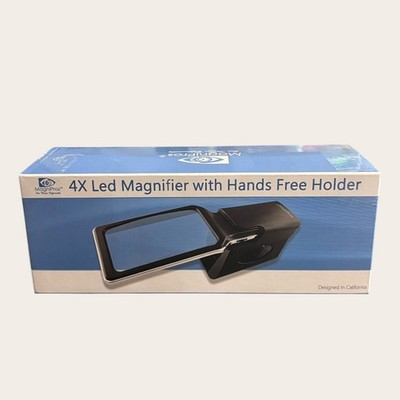 MagniPros 4X LED Desk Magnifier Hands-Free Stand for Crafts Electronics Hobby