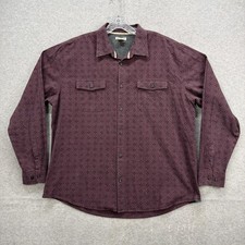Carbon 2 Cobalt Shirt Mens XL Red Gray Check Long Sleeve Button Up Flap Pocket