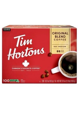 Tim Hortons Premium Medium Roast K-Cup Coffee Pods, Original Blend, 100 ct. New!