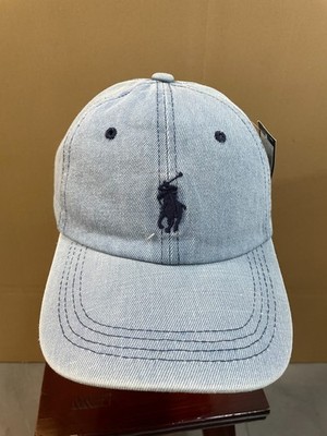 Polo denim blue embroidered baseball cap adjustable
