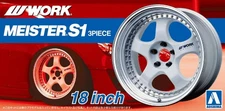Aoshima 1/24 WORK MEISTER S1 3 PIECE 18" Inch Model Wheel Set