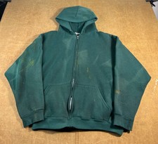Vintage 80's Pro Spirit Basic Blank Faded Distressed Made in USA Green Hoodie XL