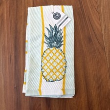 Pineapple Stripe Kitchen Towels 2 pk Southern Charm Summer Spring Hostess