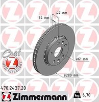 2X Zimmermann Bremsscheibe Vorderachse U.A. FüR MERCEDES-BENZ, Nissan, Renault