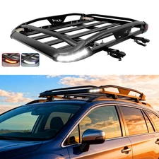 For Subaru Outback 50"X 38" Roof Rack Top Cargo Carrier Basket W/ Led + Crossbar