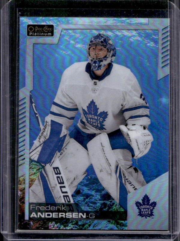 2020-21 O-Pee-Chee Platinum Frederik Andersen Aquamarine #/499 Maple Leafs