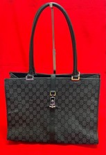 Gucci Jackie Tote Bag Pelle Tela Nera Pendolare Uomo dal Giappone Autentica