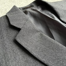 Jos A Bank Reserve Silk Wool Blazer Mens 48R Herringbone Sport Coat Gray Jacket