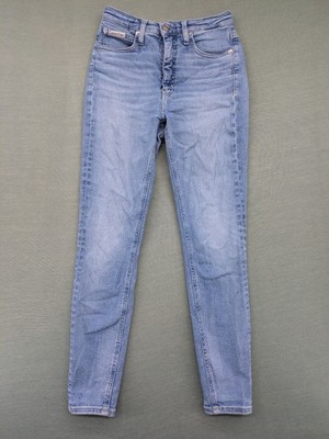 Calvin Klein Jeans Damen High Rise Super Skinny Ankle Jeans W27 Hellblau Stretch