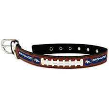 Denver Broncos Pet Collar Leather Classic Football Size Large Super Bowl 50 Cham