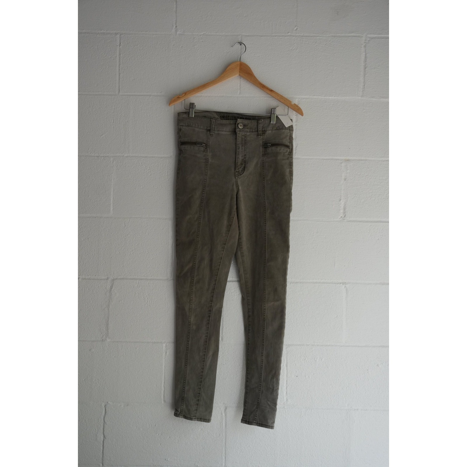 American Eagle Olive Green Skinny Jeans Size 8