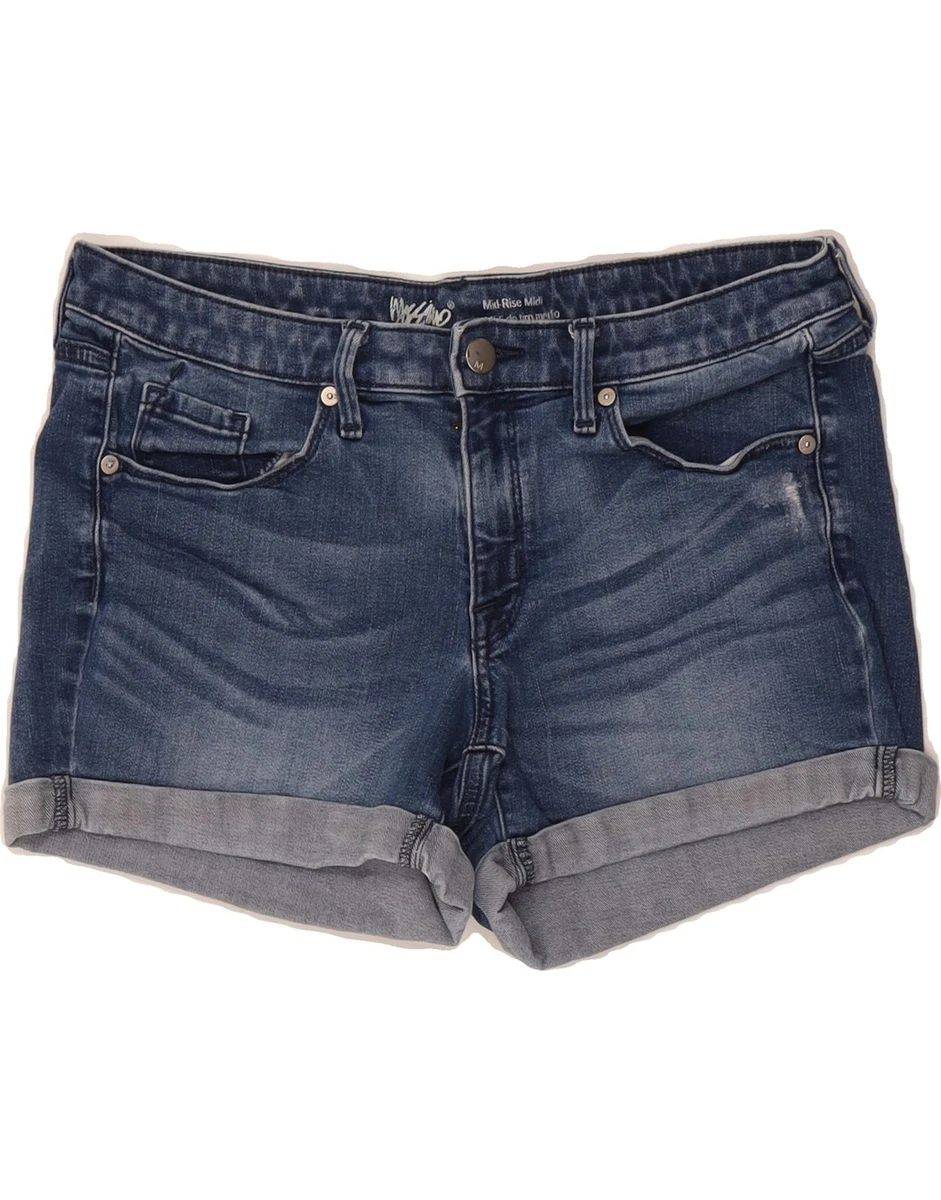 Short En Jean Taille Haute Mossimo Femme – US 14 XL W32 – Bleu Coton XD10
