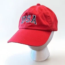 Red USA Embroidered Baseball Cap Adjustable Strap One Size Fits Most