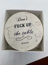 White Elephant Gifts for Adults, Funny Coasters Set of 6, Funny Marble Styles