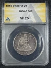 1856-O  Seated Liberty Half Dollar ANACS AU50 Problem Free