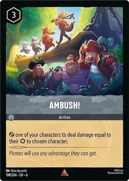 Lorcana TCG Ambush! 198/204 Azurite Sea Rare Regular NM