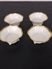 Vintage 4pc Open Salt Cellar Dishes Sauce Dip Germany Porcelain Footed