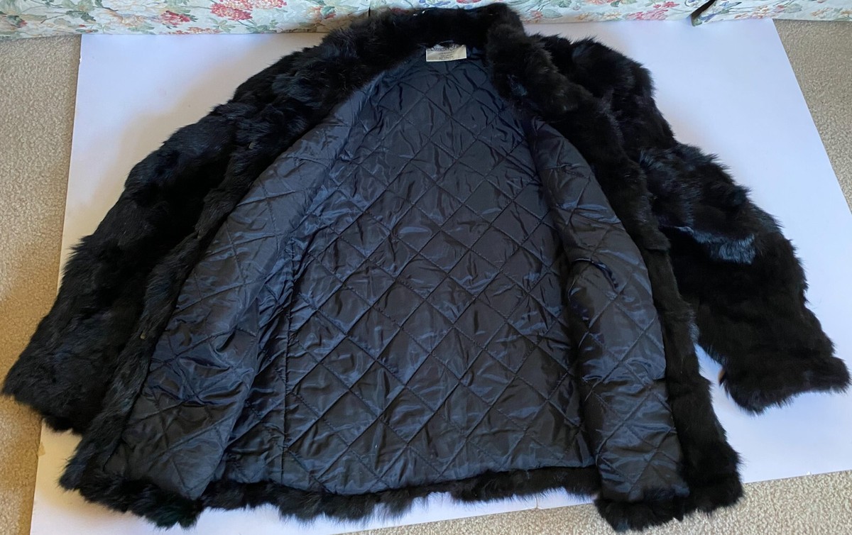 Vintage 100% Pure Rabbit Fur Coat Jacket Women's Size L Vintage 100% Pure Rabbit Fur Coat Jacket Women's Size L