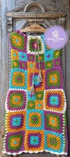 Handmade Boho Crochet Maxi Skirt Granny Square Patchwork Cotton