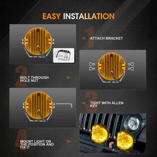 5 inch 7 inch LED Work Light Pods Spot Flood Combo Fog Lamp Offroad Driving Car - Picture 4 of 12