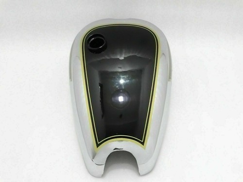 ROYAL ENFIELD J,G MODELS 1946 CHROME & BLACK PAINTED STEEL GAS FUEL PETROL TANK - Picture 5 of 7