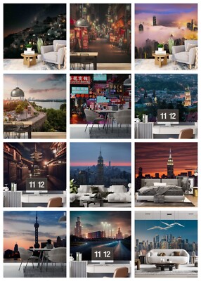 3D Night City Landscape Self-adhesive Wallpaper Removable Wallpaper Wall Mural