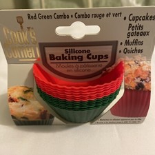 12 Silicone Cake Muffin Cupcake Liners - Baking Cups  Chocolate Cookie Molds
