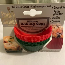 12 Silicone Cake Muffin Cupcake Liners - Baking Cups & Chocolate Cookie Molds