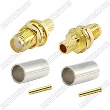 1x SMA Connector Female Jack Bulkhead Crimp For RG58 RG142 LMR195 RG400 straight