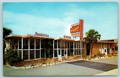 Postcard FL Daytona Beach Florida Wagners Grill Restaurant c1950s AA6