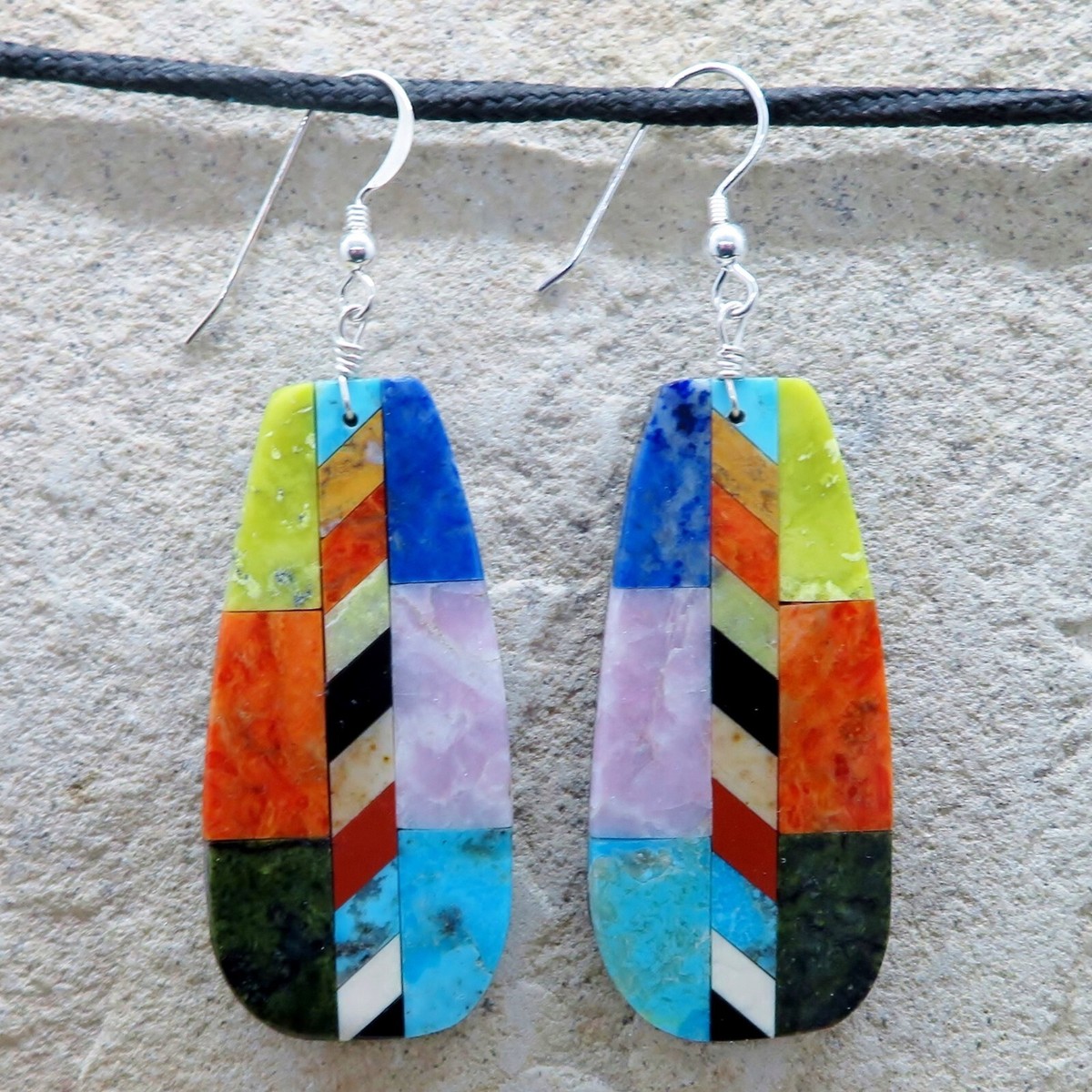 One Of The Largest Santo Domingo Turquoise Native American Jewelry Silver Earrings One Of The Largest Santo Domingo Turquoise Native American Jewelry Silver Earrings