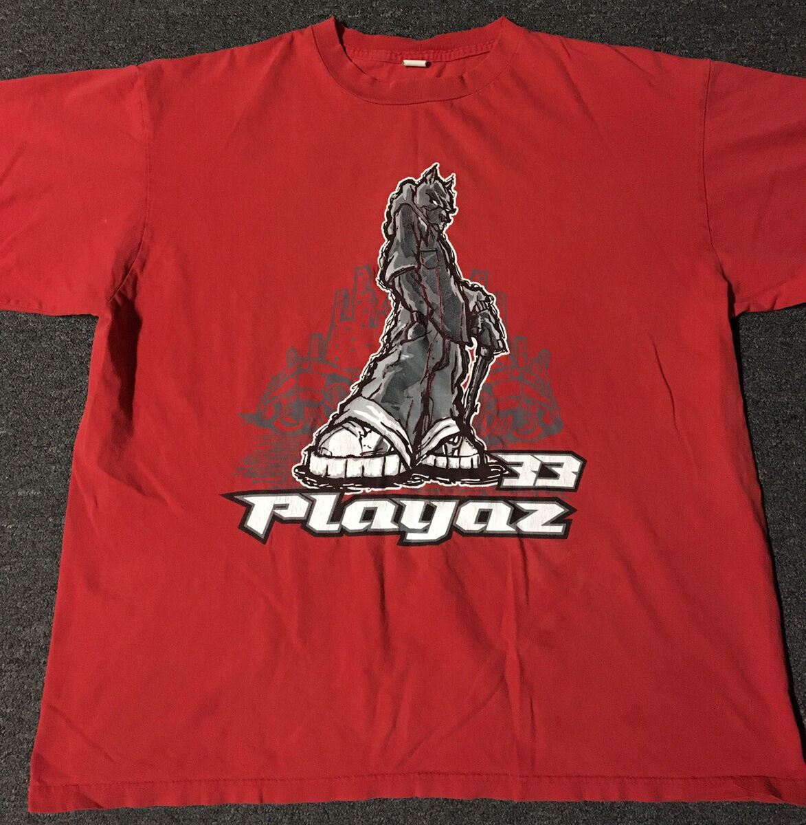 Vtg 90s Playaz Gangster Dog Faded Shirt XXL USA Graffiti Hip Vtg 90s Playaz Gangster Dog Faded Shirt XXL USA Graffiti Hip