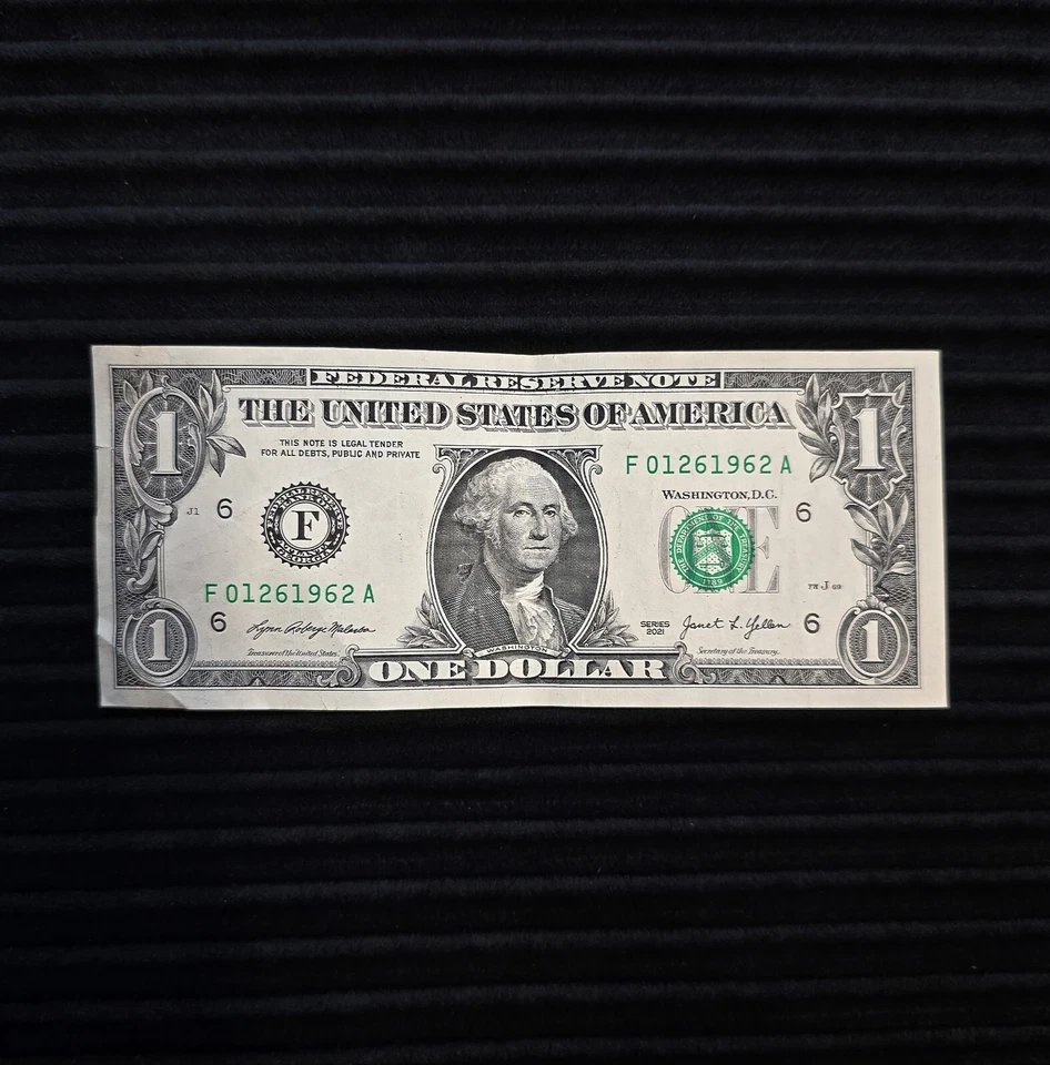 January 26, 1962 - $1 Bill Birthday Note - One Dollar Bill - Serial # 01261962 - Image 2 of 4