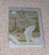 2019 DREW WATERS BOWMAN DRAFT CHROME PROSPECT YELLOW  PRINTING PLATE 1/1 BRAVES