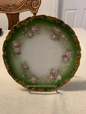 Tressemann & Vogt T&V Limoges France Gold Trim Porcelain Plate With Roses