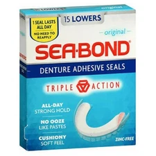 Denture Adhesive Seals Uppers Original Box Of 15 By Sea-Bond