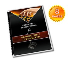Remington Typewriter Model 5 (1935-1947) Streamline Operating Instruction Manual thumbnail