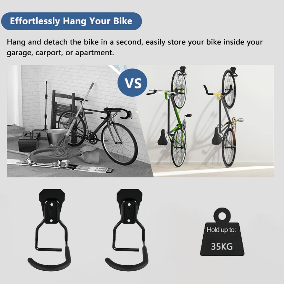 Bike Wall Mount Rack Vertical Bicycle Hanger Hook Storage for Indoor
